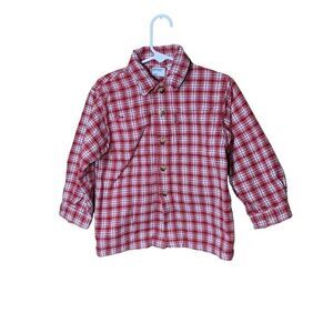 Little Levi’s Toddler Boy Red Plaid Button Down Size 4T
